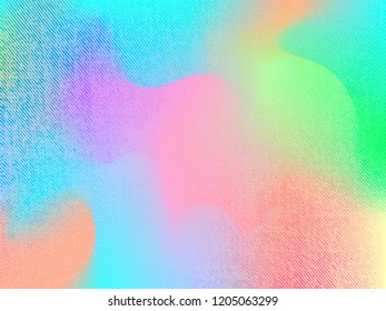 Abstract blurred gradient mesh background in bright colors. Colorful smooth banner template with denim texture. Modern vector background