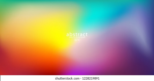 Abstract blurred gradient mesh background bright rainbow colors. Colorful smooth soft banner template. Creative vibrant vector illustration