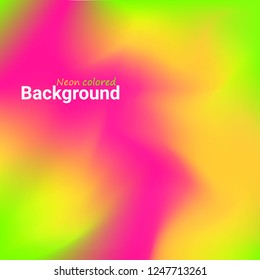 Abstract blurred gradient mesh background. Plastic pink, yellow and UFO green trend background colors. Vector neon color mesh background. 
 Colorful smooth banner template.