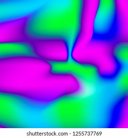 Abstract blurred gradient mesh background. Luminescent pink, blue and green trend background colors. Vector neon color mesh background. Colorful smooth banner template.