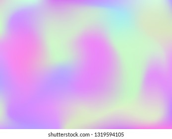 Abstract blurred gradient mesh background. Colorful smooth banner template.Trendy creative vector. Intense blank Holographic spectrum gradient for cover.