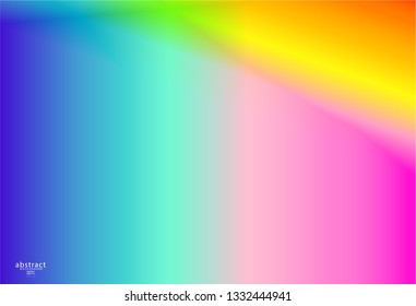 Abstract blurred gradient mesh background bright rainbow colors. Colorful smooth soft banner template. Creative vibrant vector illustration