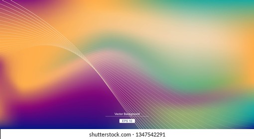 Abstract blurred gradient mesh background in bright rainbow colors. Vector