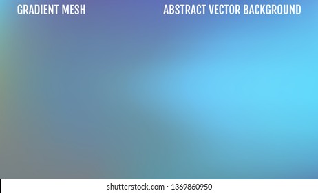 Abstract blurred gradient mesh background in blue colors. Smooth banner template. Easy editable soft colored vector illustration. Ecology concept for your graphic design, banner or poster. 