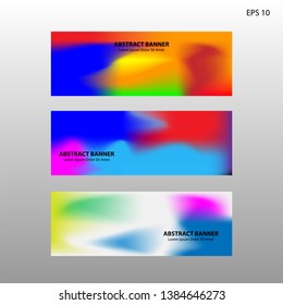 Abstract blurred gradient mesh background in bright rainbow colors. Colorful smooth banner template. Easy editable soft colored vector illustration in EPS10 without transparency. - Vector