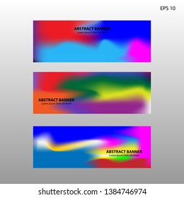 Abstract blurred gradient mesh background in bright rainbow colors. Colorful smooth banner template