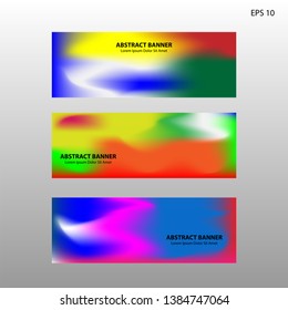 Abstract blurred gradient mesh background in bright rainbow colors. Colorful smooth banner template