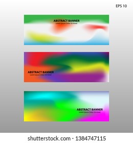 Abstract blurred gradient mesh background in bright rainbow colors. Colorful smooth banner template