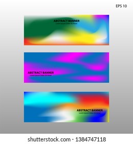 Abstract blurred gradient mesh background in bright rainbow colors. Colorful smooth banner template