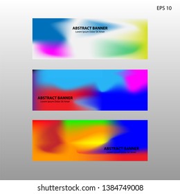 Abstract blurred gradient mesh background in bright rainbow colors. Colorful smooth banner template