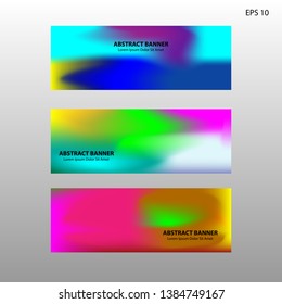 Abstract blurred gradient mesh background in bright rainbow colors. Colorful smooth banner template