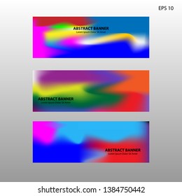 Abstract blurred gradient mesh background in bright rainbow colors. Colorful smooth banner template
