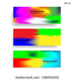 Abstract blurred gradient mesh background in bright rainbow colors. Colorful smooth banner template. Easy editable soft colored vector illustration in EPS10. - Vector