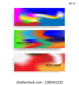 Abstract blurred gradient mesh background in bright rainbow colors. Colorful smooth banner template. Easy editable soft colored vector illustration in EPS10 without transparency. - Vector