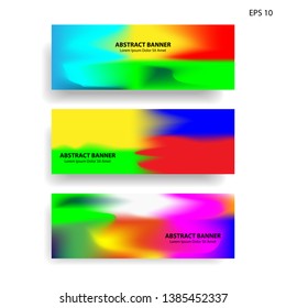Abstract blurred gradient mesh background in bright rainbow colors. Colorful smooth banner template. Easy editable soft colored vector illustration in EPS10 without transparency. - Vector