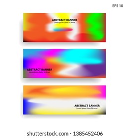 Abstract blurred gradient mesh background in bright rainbow colors. Colorful smooth banner template. Easy editable soft colored vector illustration in EPS10 without transparency. - Vector