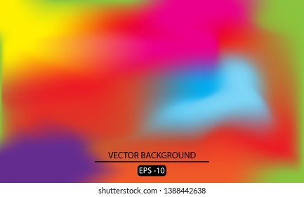 Abstract blurred gradient mesh background in bright rainbow colours . Easy editable soft coloured vector illustration in EPS 10 without transparency. - Vector