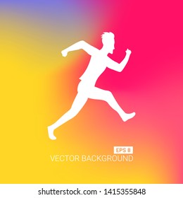Abstract blurred gradient mesh background. Colorful smooth banner template. Easy editable soft colored vector illustration. Running marathon people run colorful poster. Vector illustration.