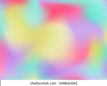 Abstract blurred gradient mesh background. Colorful smooth banner template.Trendy creative vector. Intense blank Holographic spectrum gradient for cover.