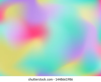Abstract blurred gradient mesh background. Colorful smooth banner template.Trendy creative vector. Intense blank Holographic spectrum gradient for cover.