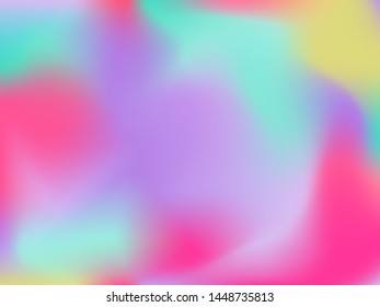 Abstract blurred gradient mesh background. Colorful smooth banner template.Trendy creative vector. Intense blank Holographic spectrum gradient for cover.