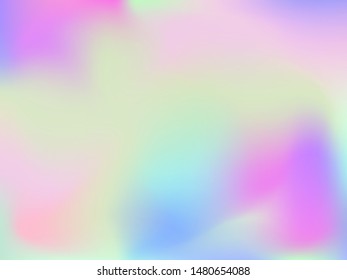 Abstract blurred gradient mesh background. Colorful smooth banner template.Trendy creative vector. Intense blank Holographic spectrum gradient for cover.