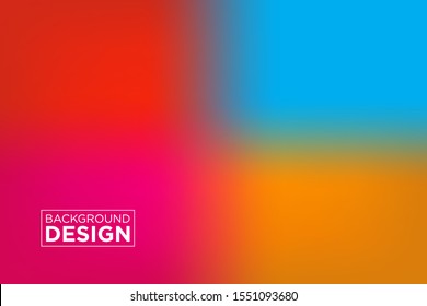 Abstract blurred gradient mesh background in bright four colors.