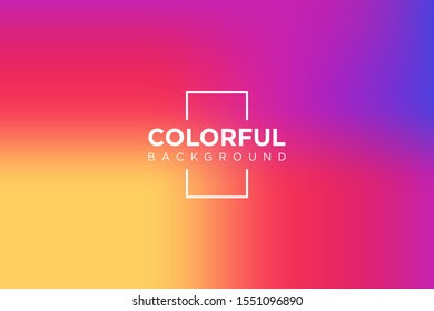 Abstract blurred gradient mesh background in bright rainbow colors. Colorful smooth banner template. Easy editable soft colored vector illustration for modern design.