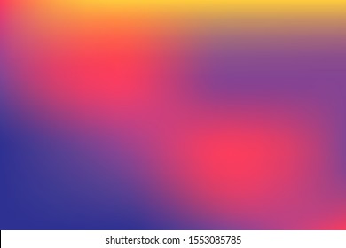 Abstract blurred gradient mesh background in bright rainbow colors. Colorful smooth banner template. Easy editable soft colored vector illustration blue purple color.