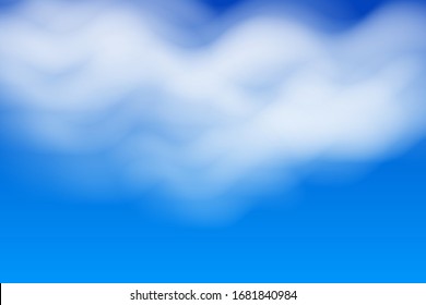 Abstract blurred gradient mesh background. Editable vector background of white cloud detail in a blue sky.vector illustration
