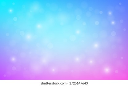 Abstract blurred gradient mesh background in soft colors. Colorful  template with stars. Easy editable light colored vector illustration. Abstract colourful bokeh background.