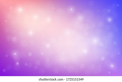 Abstract blurred gradient mesh background in soft colors. Colorful  template with stars. Easy editable light colored vector illustration. Abstract colourful bokeh background.