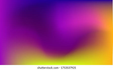 Abstract blurred gradient mesh background in purple and yellow colors. Colorful smooth banner template. Easy editable soft colored vector illustration in EPS10 without transparency.