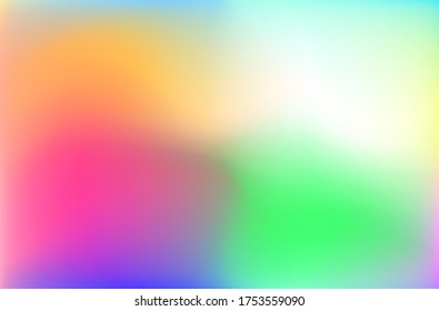 Abstract blurred gradient mesh background in bright rainbow colors. Colorful smooth banner template. Easy editable soft colored vector illustration in EPS10 without transparency.