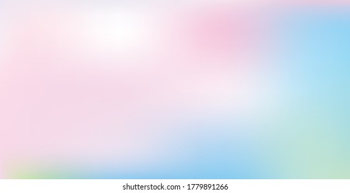 Abstract blurred gradient mesh background. Colorful wallpaper and smooth banner template. Editable soft colored vector illustration without transparency. Rainbow natural sky gamma.
