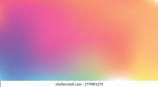 Abstract blurred gradient mesh background. Colorful wallpaper and smooth banner template. Editable soft colored vector illustration without transparency. Rainbow natural sky gamma.