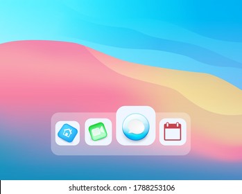 Abstract blurred gradient mesh background in bright rainbow colors. Colorful smooth banner template for mobile applications and icon vector