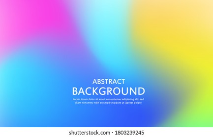 Abstract blurred gradient mesh background in bright rainbow colors. Colorful smooth banner template. Easy editable soft colored vector illustration