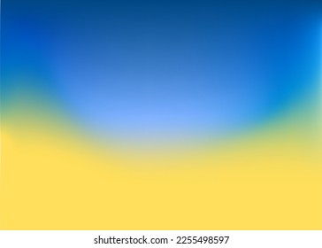 Abstrakter unscharfer Farbverlauf-Maschenhintergrund in blau-gelben Farben der Nationalflagge der Ukraine. Poster- oder Bannervorlage. Leicht bearbeitbare, weiche, farbige Vektorgrafik ohne Transparenz.