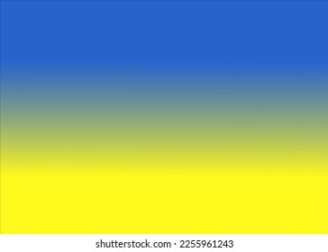 Abstract blurred gradient mesh background in blue and yellow colors of national flag of Ukraine. Poster or banner template. Easy editable soft colored vector illustration without transparency.