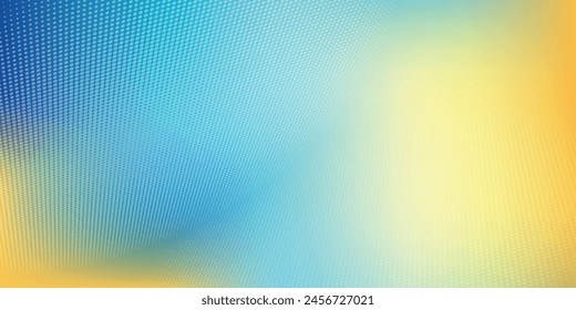 Abstract blurred gradient mesh background in blue and yellow colors of the Ukrainian national flag. Poster or banner template. vector illustration.