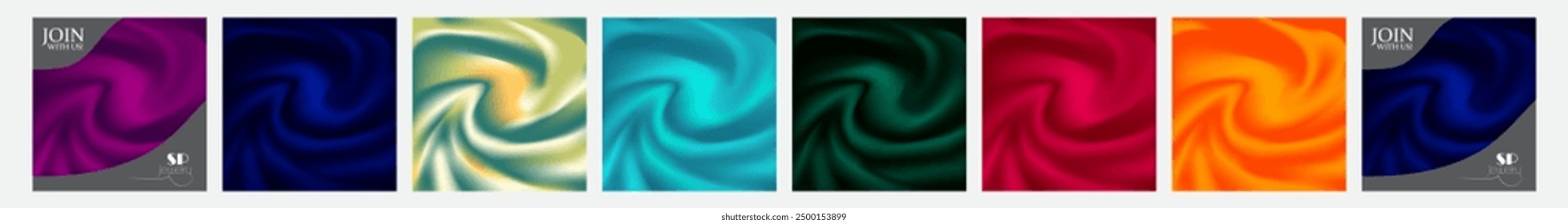 Abstract Blurred Gradient Mesh Background in Bright and dull Colors, Attractive Twisted wavy smooth vector background set with different colors, Cloth twisting, creamy  