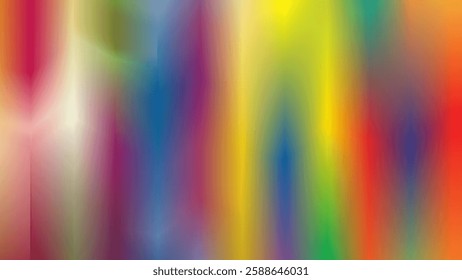 Abstract blurred gradient mesh background in bright rainbow colors. Colorful smooth banner template.