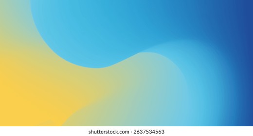 Abstract blurred gradient mesh background in blue and yellow colors of national flag of Ukraine. Poster or banner template.