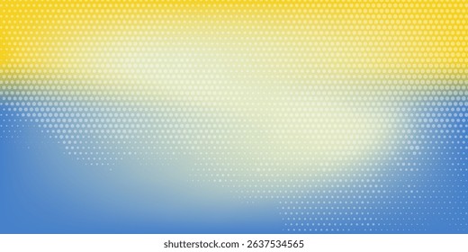 Abstract blurred gradient mesh background in blue and yellow colors of national flag of Ukraine. Poster or banner template.