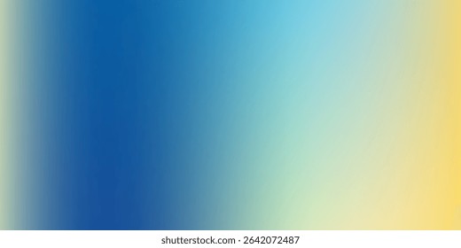 Abstract blurred gradient mesh background in blue and yellow colors of national flag of Ukraine. Poster or banner template. simple