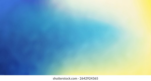 Abstract blurred gradient mesh background in blue and yellow colors of national flag of Ukraine. Poster or banner template. Easy editable soft colored EPS8 vector illustration without transparency.