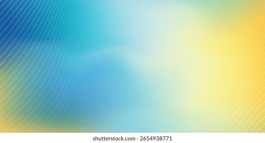 Abstract blurred gradient mesh background in blue and yellow colors of the Ukrainian national flag. Poster or banner template.