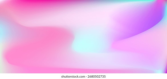 Fundo de malha de gradiente borrado abstrato. Modelo de banner suave e colorido. Textura holográfica. Folheto de gasolina de metal. Fundo Pop Roxo. Cartaz de Neon. Gradiente do holograma. 