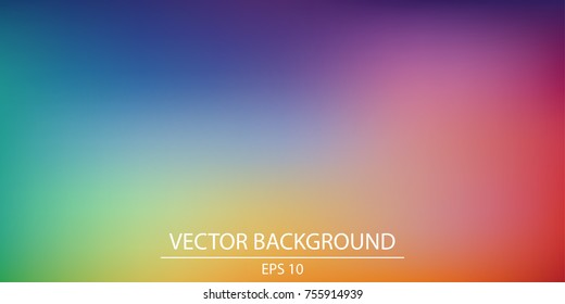 Abstract blurred gradient mesh background in bright rainbow colors